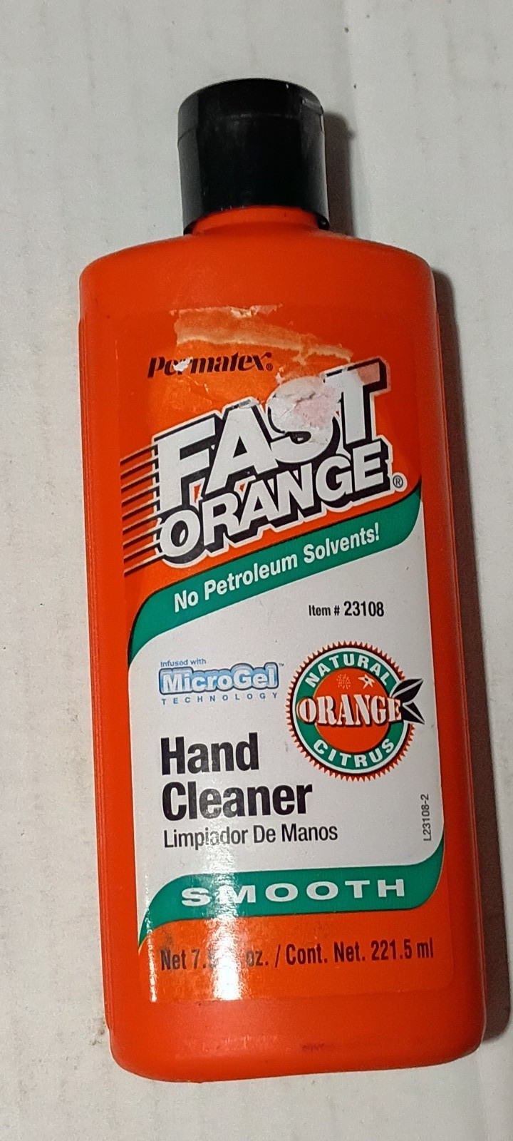 Fast Orange Hand Cleaner 7.5 Oz infused with Microgel