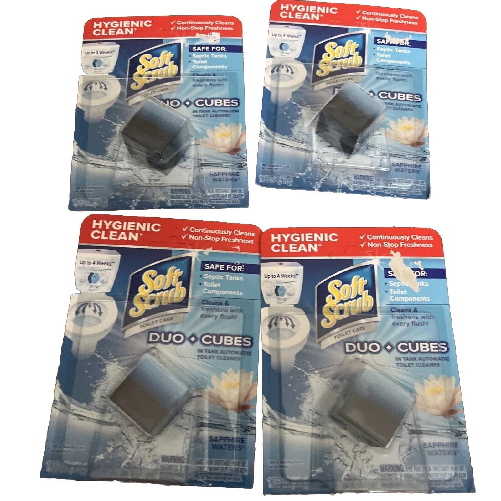 (4) SOFT SCRUB Sapphire Waters (Duo*Cubes) Lasts Up To 4 Weeks New & Sealed