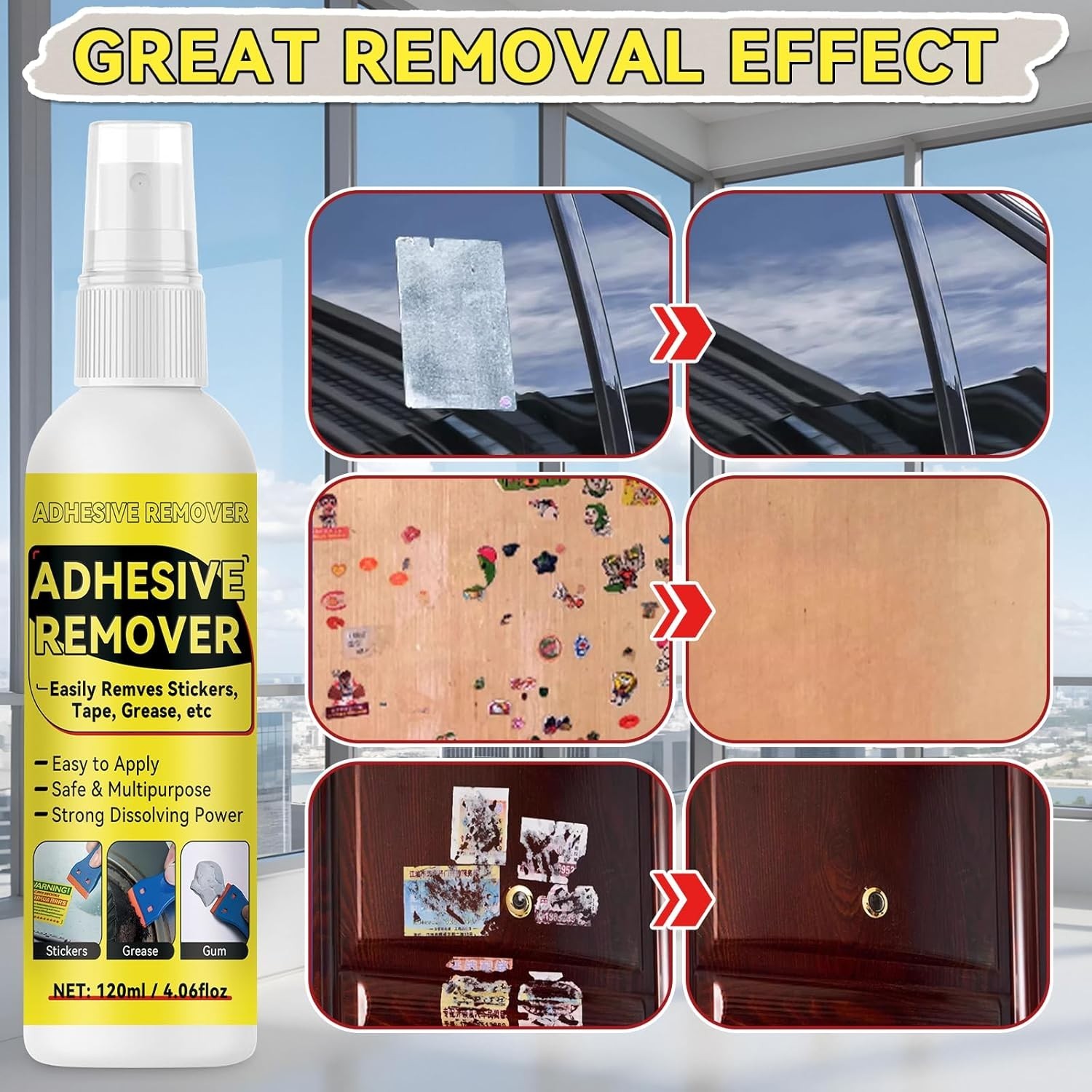 Adhesive Remover, Multipurpose Sticker and Label Cleaner, Surface-Safe Glue R…