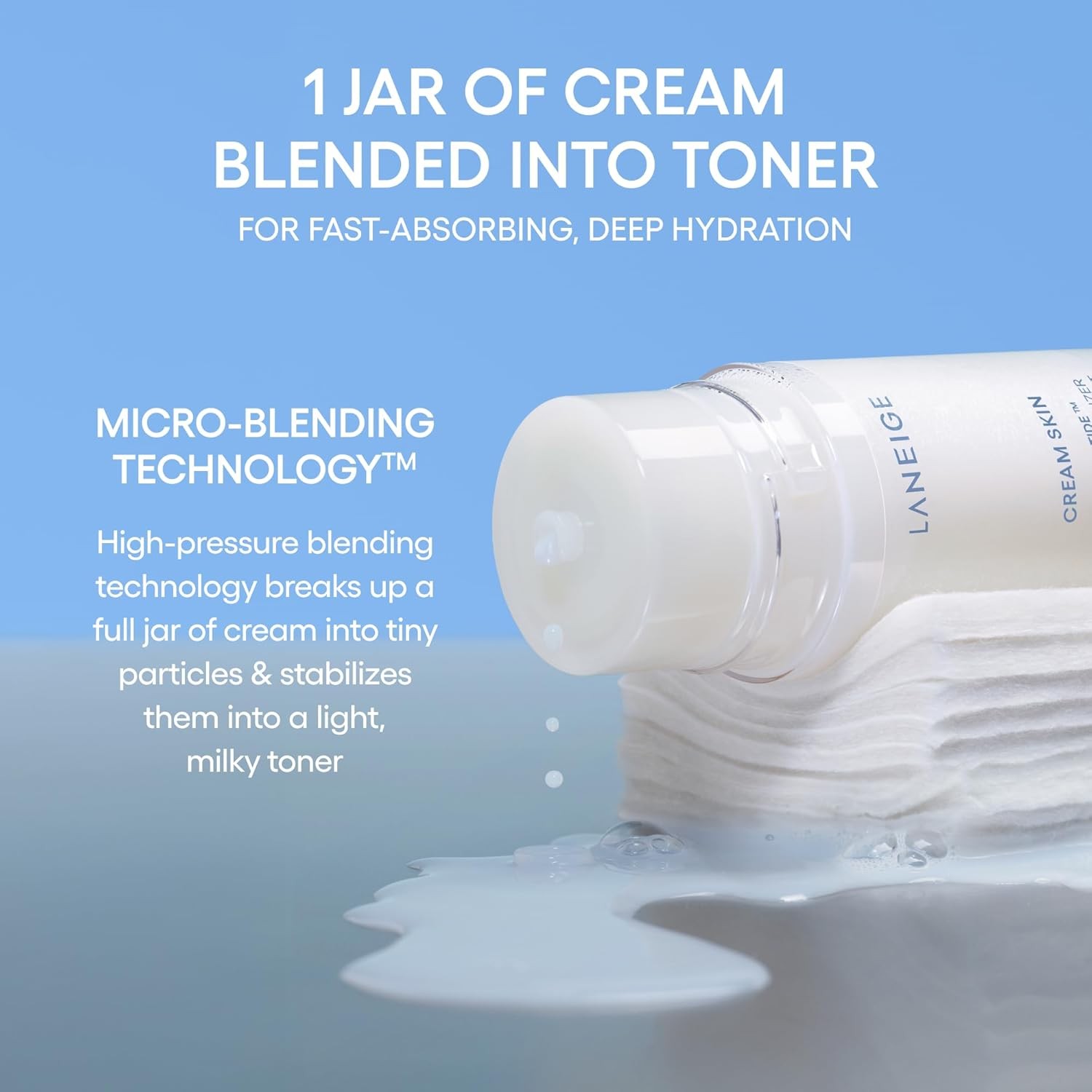 LANEIGE Cream Skin Toner & Moisturizer: Lightweight Refillable Korean Milky To