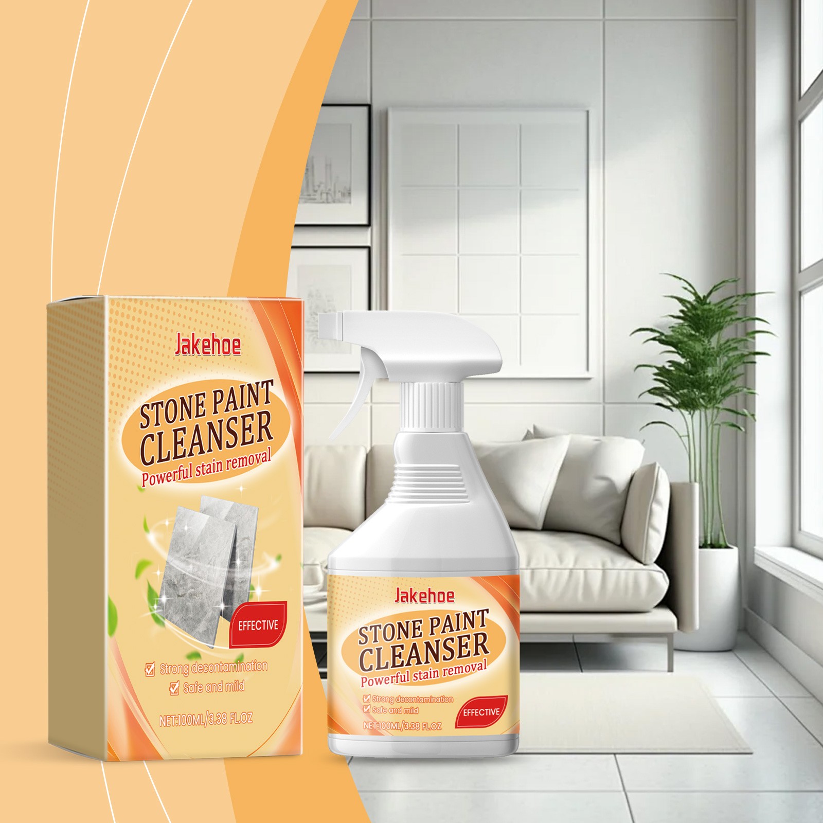 Stone Surface Cleaner Polish Gentle Home Wall Care Long Lasting Shine Spray