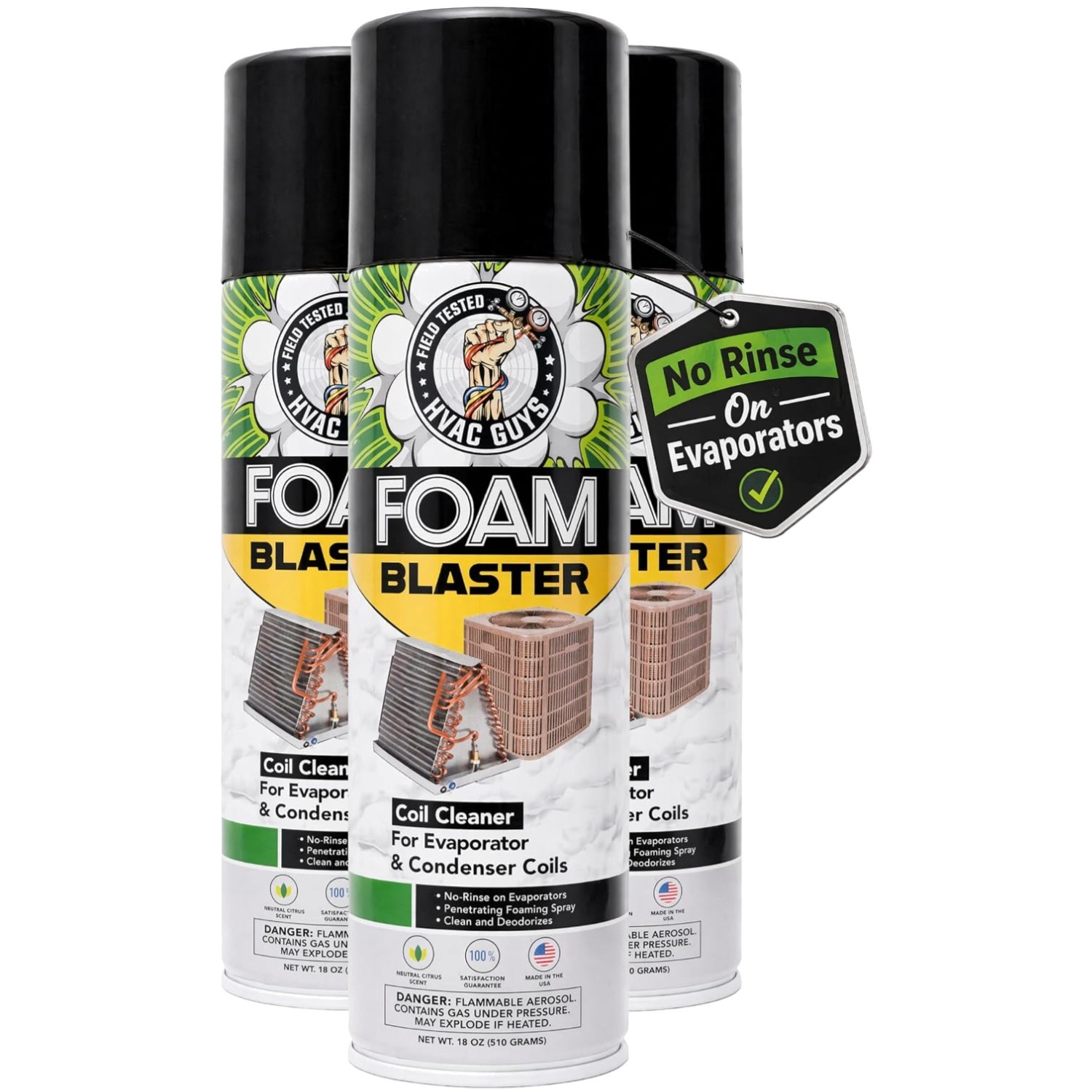 Professional HVAC Coil Cleaner – Active Foaming Formula