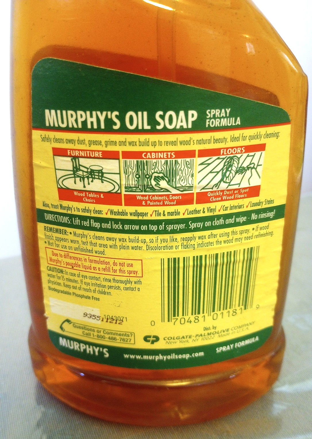 MURPHY OIL SOAP Cleaner Wood Furniture cabinets no dulling residue 75% full VTG