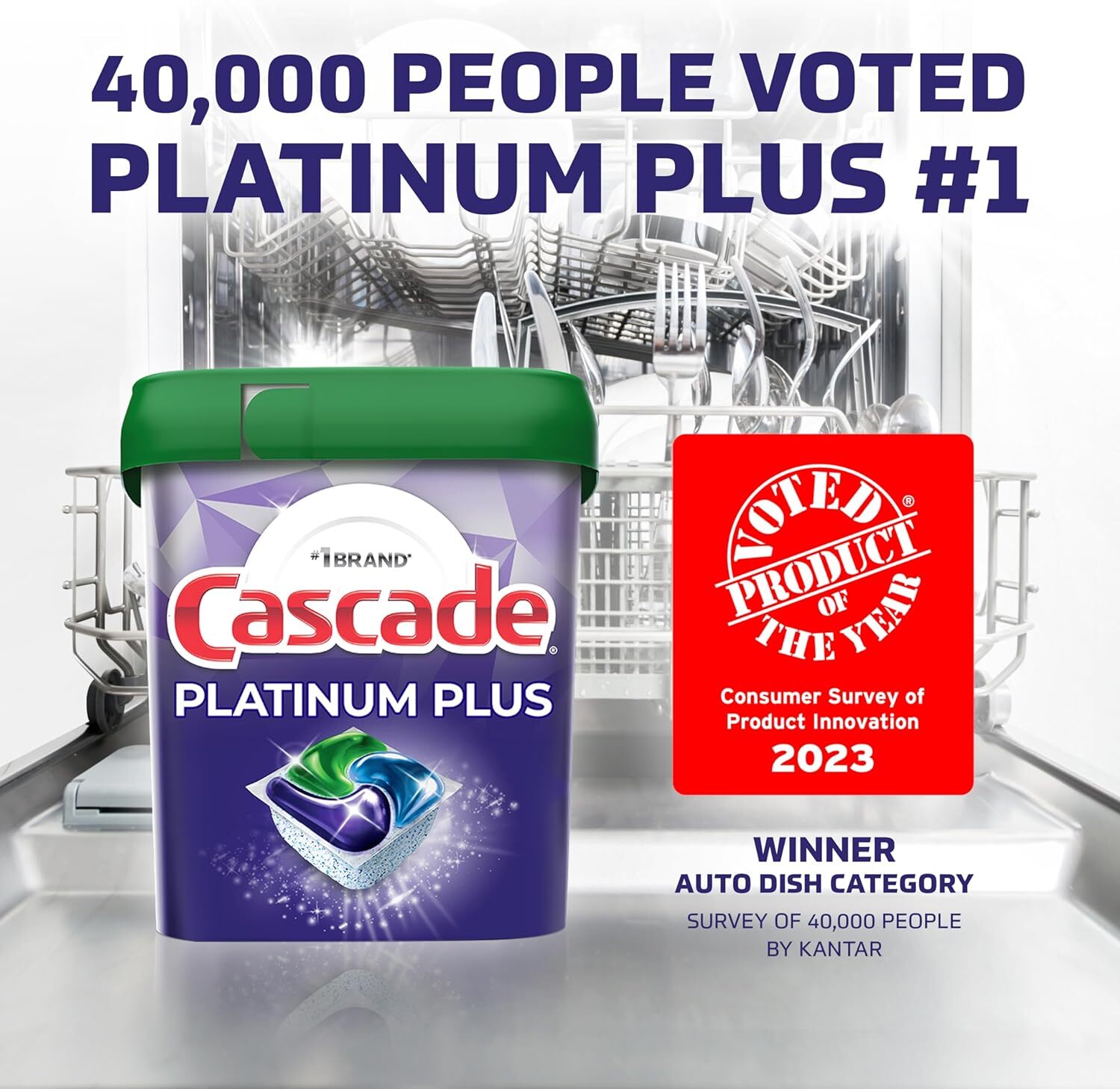 Cascade Platinum Plus Dishwasher Pod, Dish Detergent, Dish Pods, Fresh 52 Count