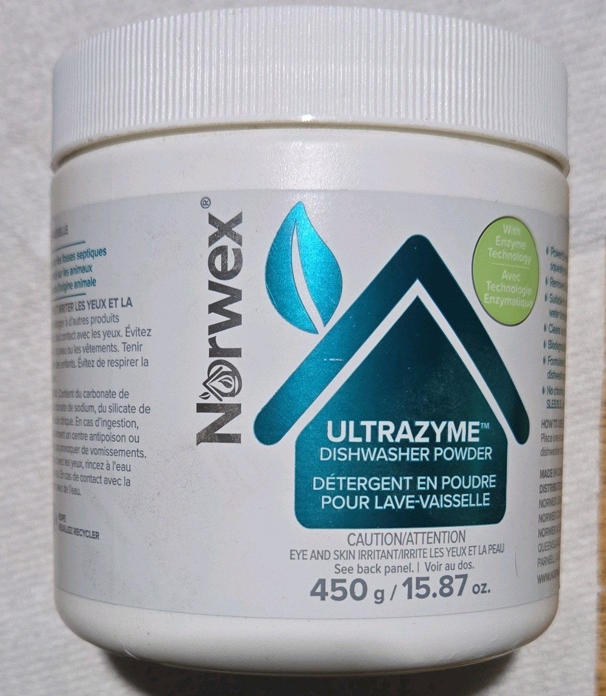NEW Norwex UltraZyme Dishwasher Powder 450g 15.87oz Biodegradable Scent Free