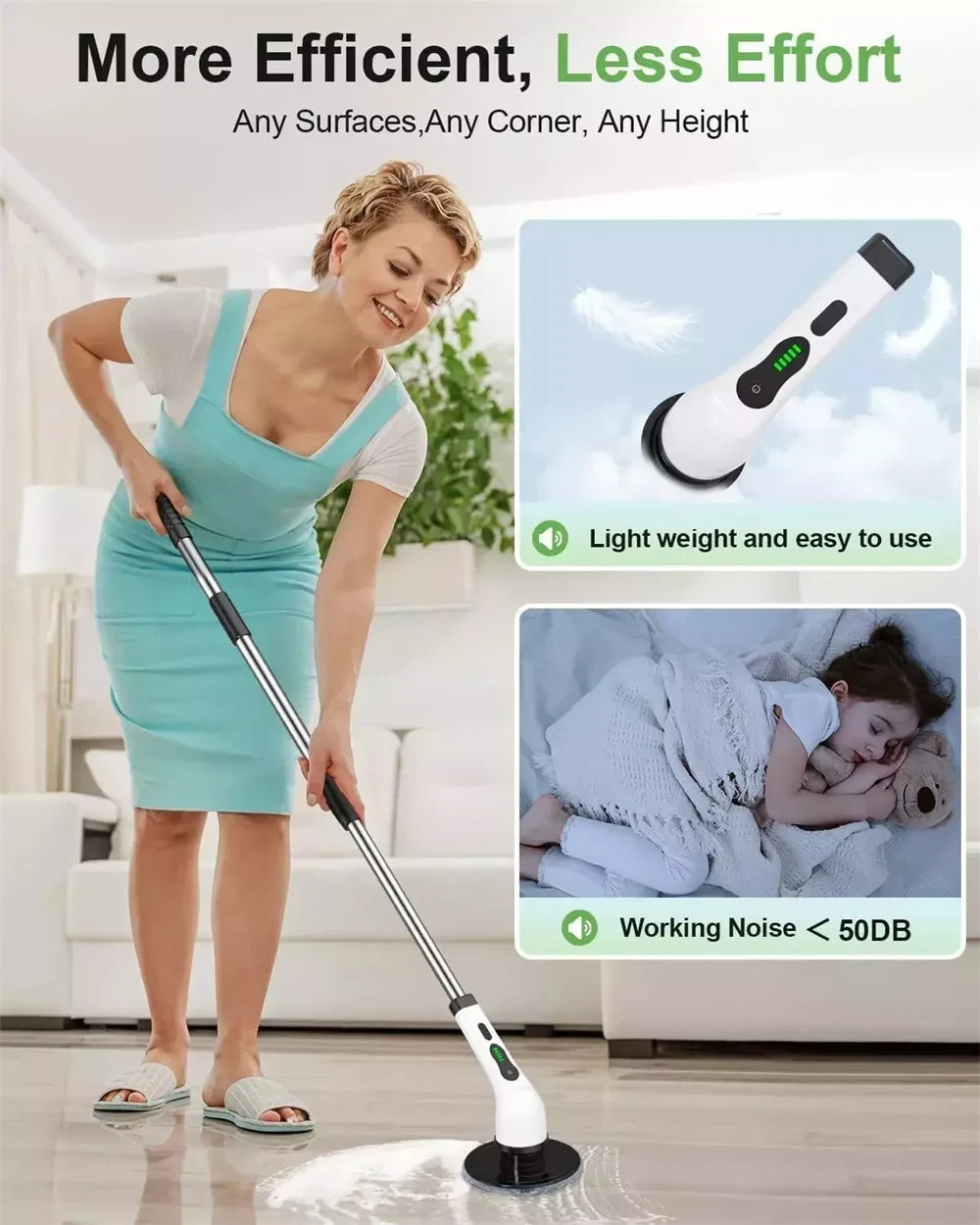 9 in 1 Electric Spin Scrubber Handheld Cleaning Brush Electric Scrubber Power