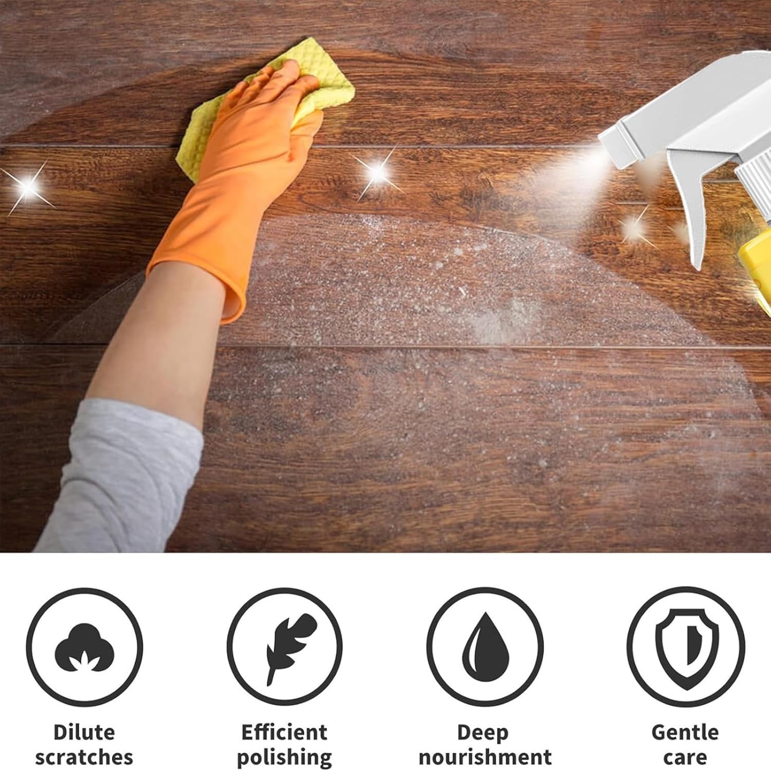 Natural Beeswax Polish Spray, Wood Furniture & Floor Cleaning Care