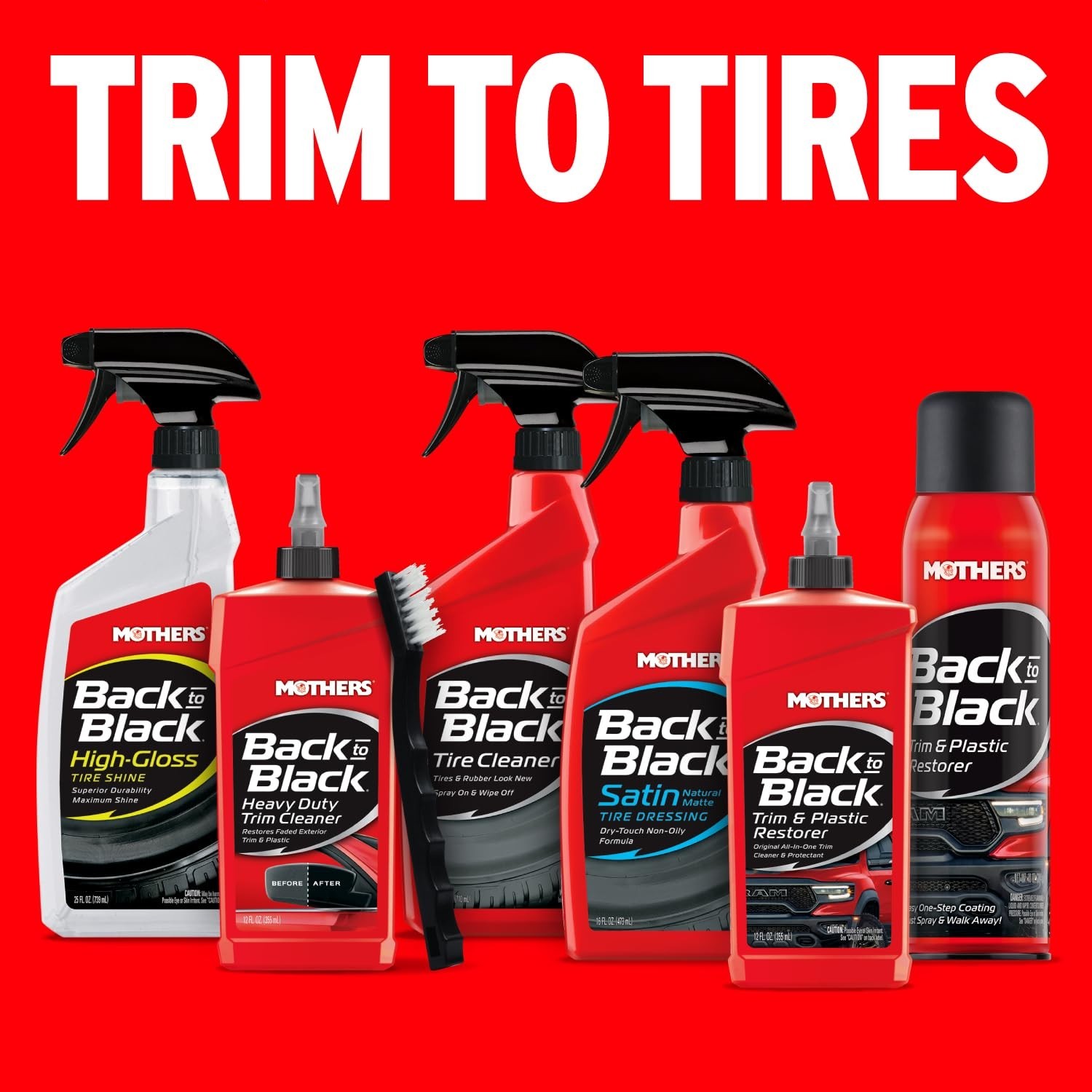 Mothers 06112 Back to Black Trim and Plastic Restorer – Rubber & Vinyl – 12 Oz
