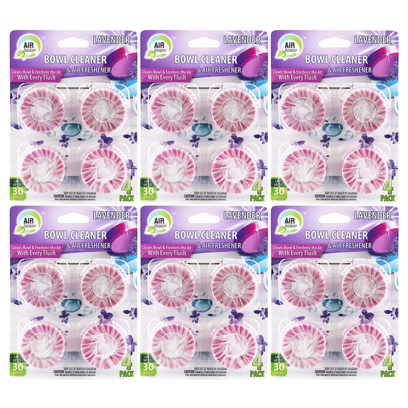 24 Count Lavender Toilet Bowl Cleaner & Air Freshener – Lasts 30 Days