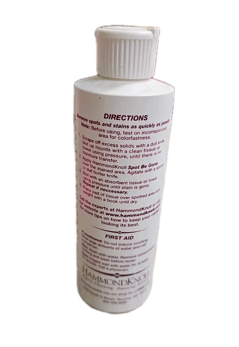 Vintage SPOT BE GONE Carpet & Fabric Cleaner HammondKnoll 9 Oz Bottle