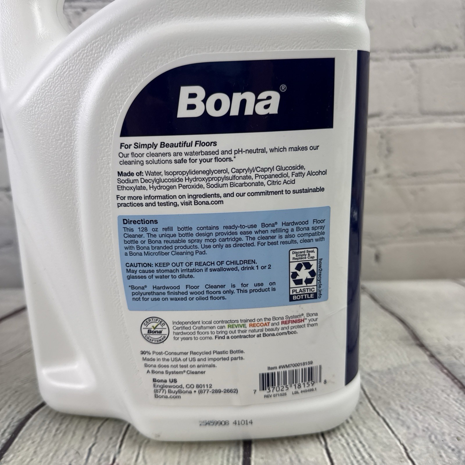 Bona Hardwood Floor Cleaner Refill – 128 fl oz 128 Fl Oz (Pack of 1),