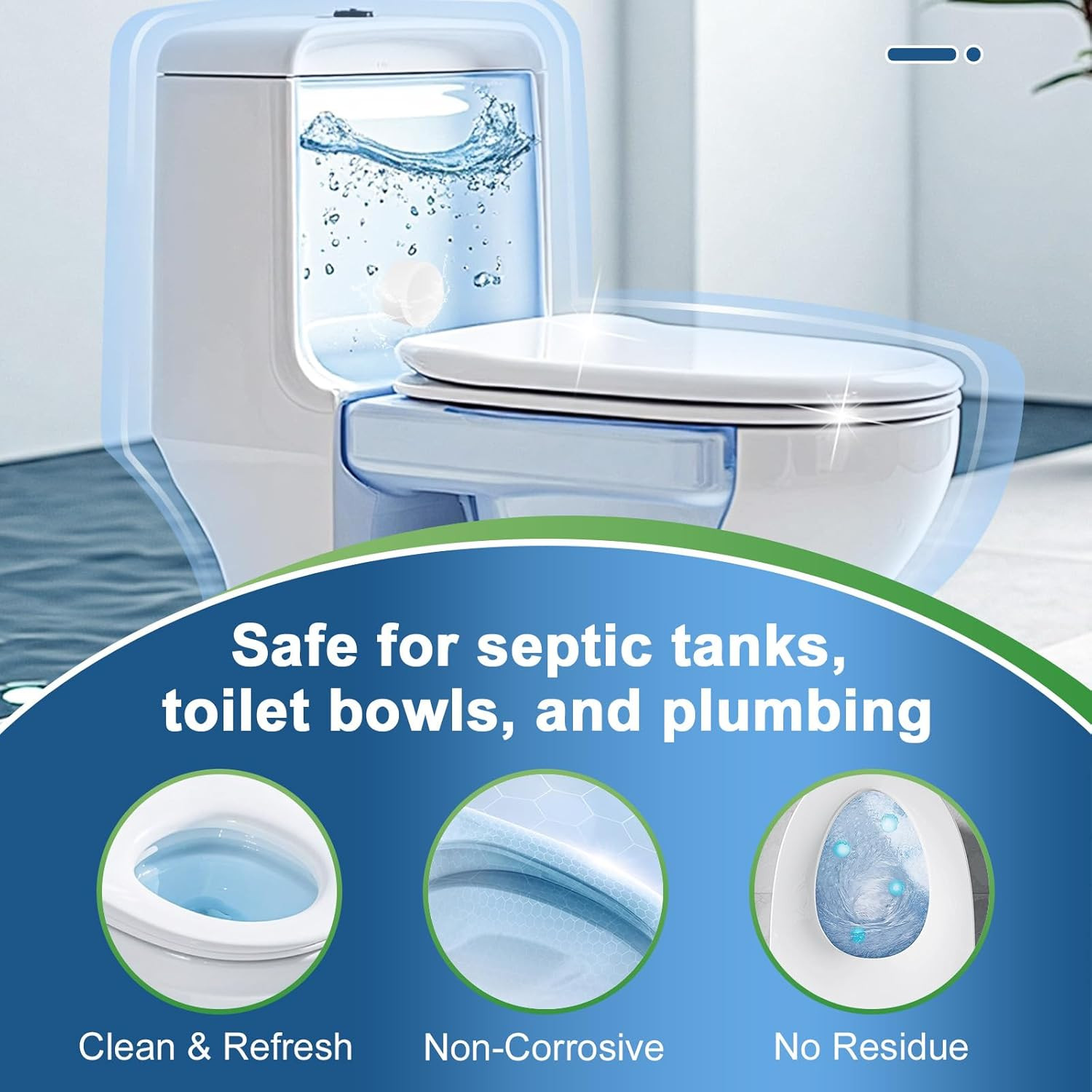 Toilet Bowl Cleaner Tablets with Bleach 12 PACK Powerful Formula to Eliminate Li