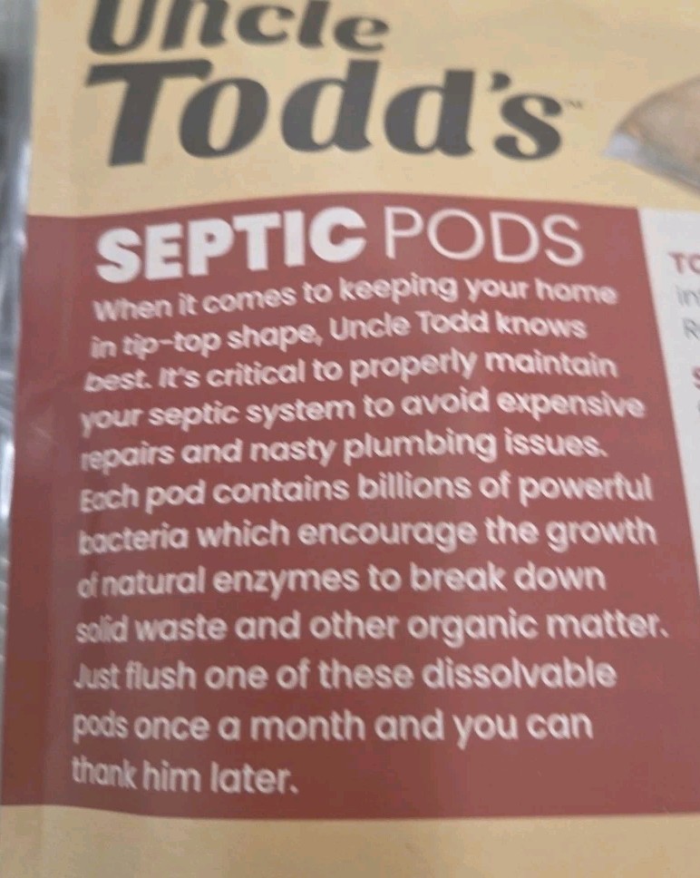 Lot of 2▪︎ Uncle Todd’s Septic Tank Treatment Pods▪︎ (24-Month Supply) Enzyme