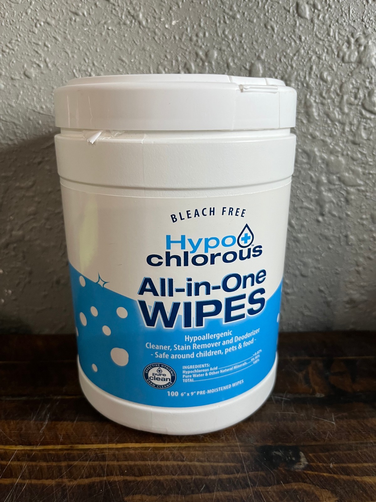 HypoChlorous All in One Wipes Hypoallergenic Cleaner Stain Remover Deodorizer
