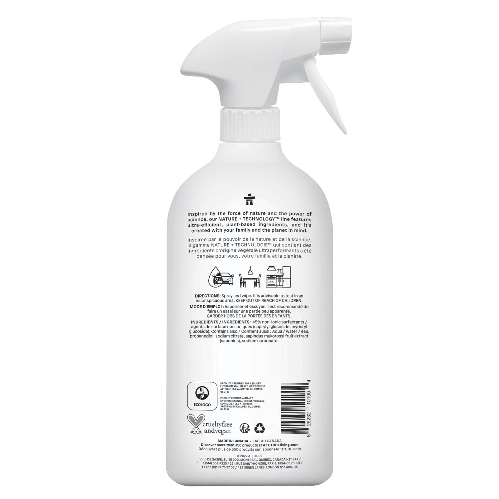 All Purpose Cleaner Spray Plant Based EWG Verified Vegan 27.1 Oz Streak Free Kit
