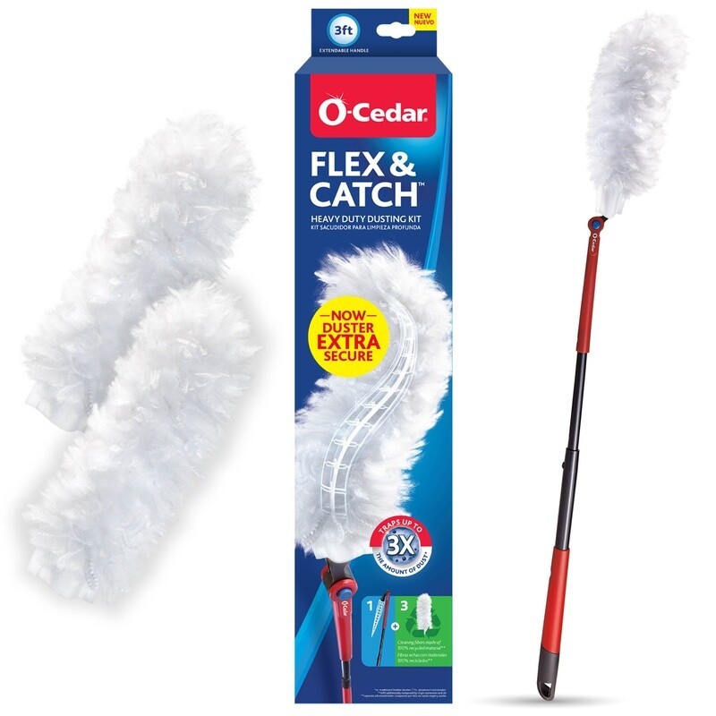 Heavy Duty Dusting Kit Extendable Handle 3FT Flexible Swivel Head 3 Refills New