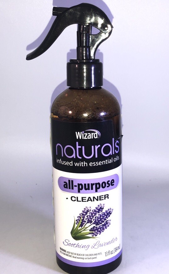 Wizard Naturals All-Purpose Spray Cleaner Soothing Lavender 13oz-Part Label Cut