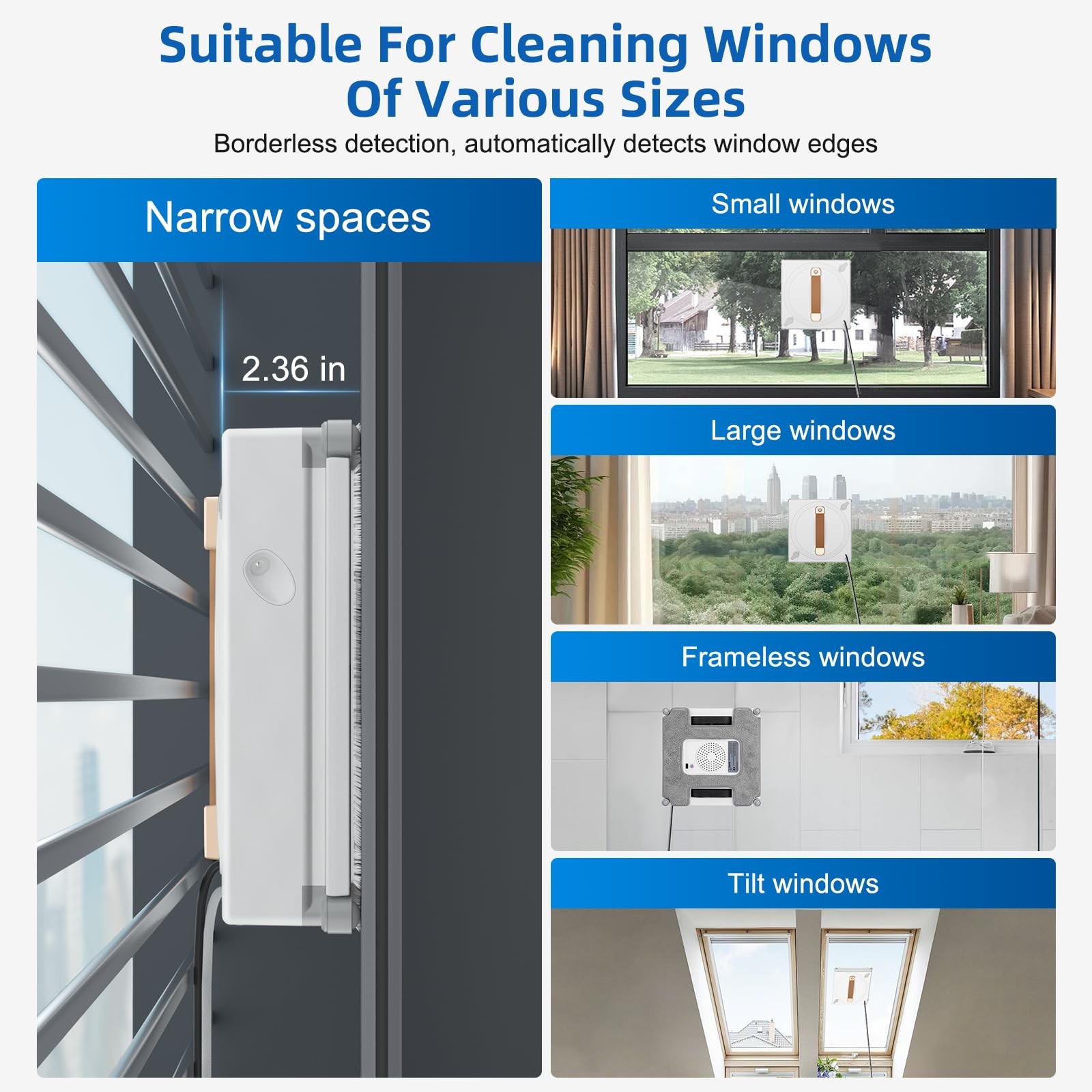 Window Cleaning Robot, 3000Pa Auto Automatic anti-slip system, Three intellig…
