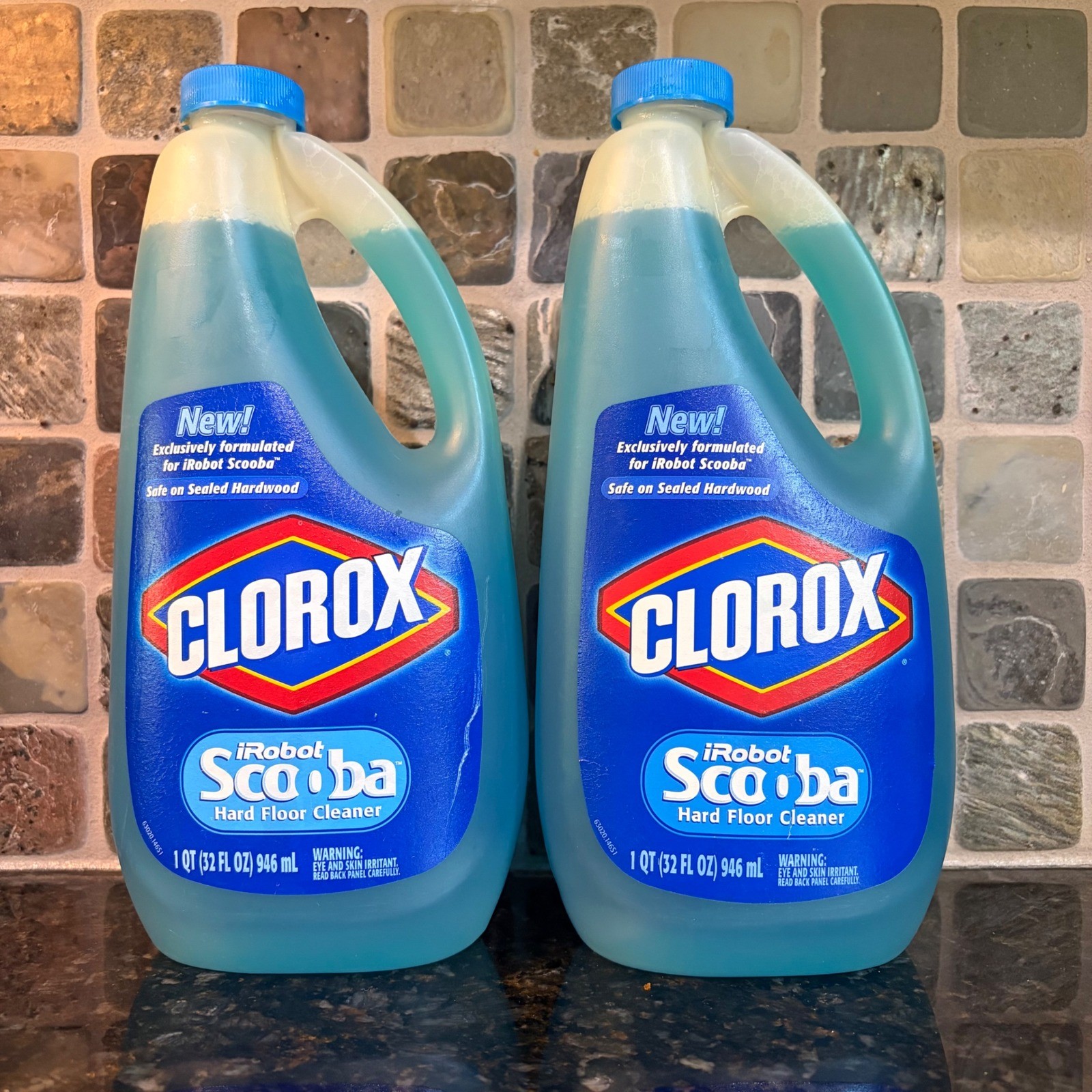 Lot of 2 Clorox iRobot Scooba Hard Floor Cleaner 32oz Sealed Hardwood 1 Quart