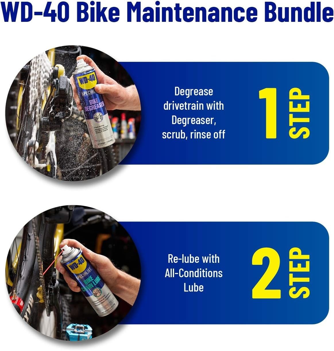 WD-40 All Conditions Bike Chain Lube and Chain Cleaner/Degreaser