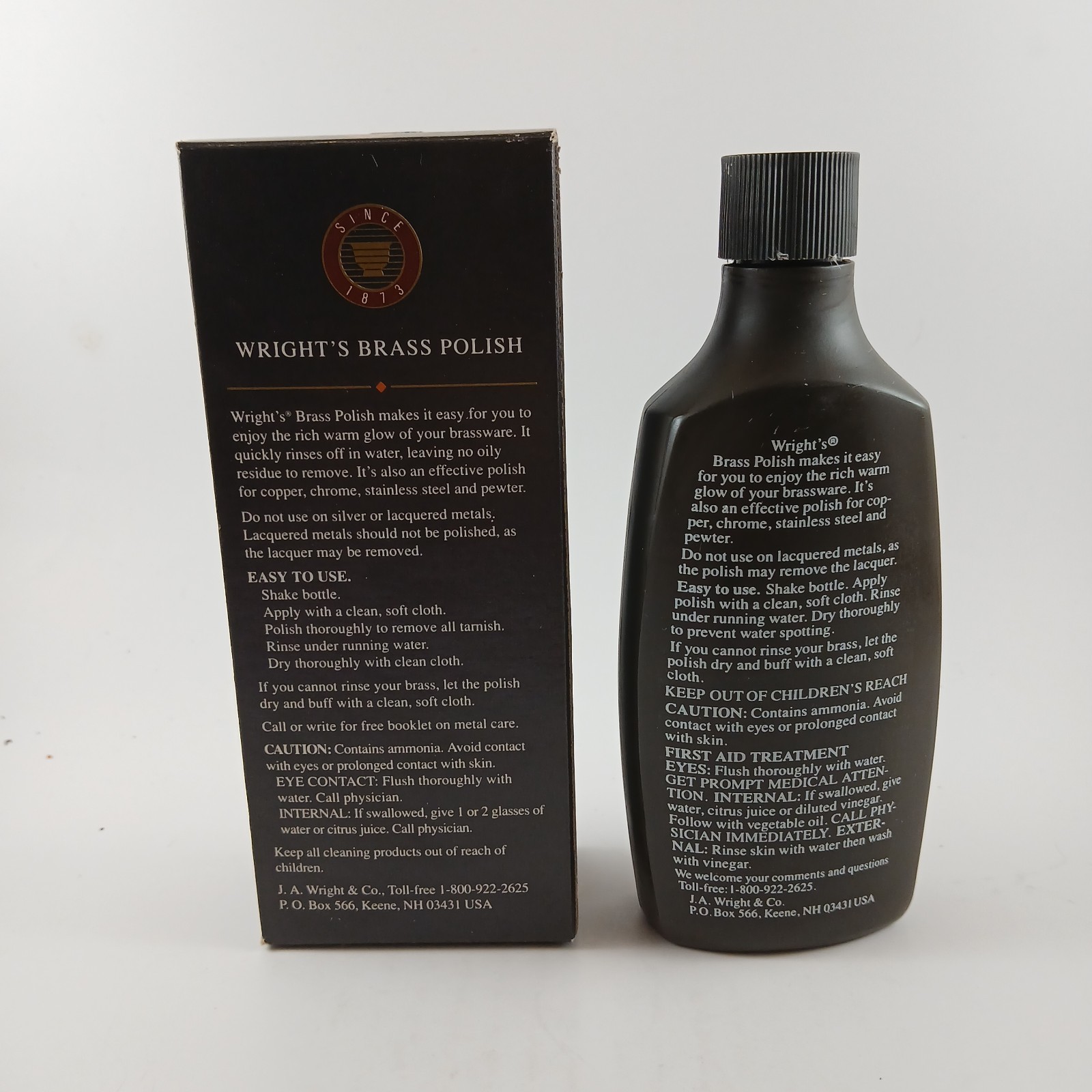 Wright’s All Purpose Brass Polish Metal 75% Full Vintage Discontinued 8oz