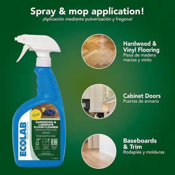 ECOLAB 32 oz. Hardwood and Laminate Floor Cleaner for Multi Surface Ready to Use