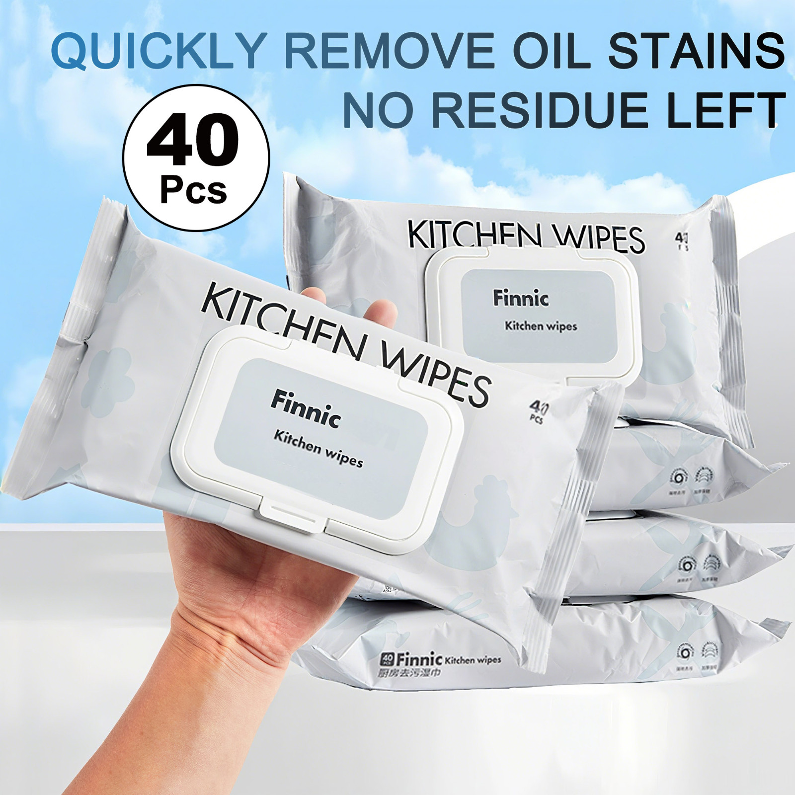 4Pack Kitchen Cleaning Wipes Multi Surface Degreaser Household Cleaning Cloths