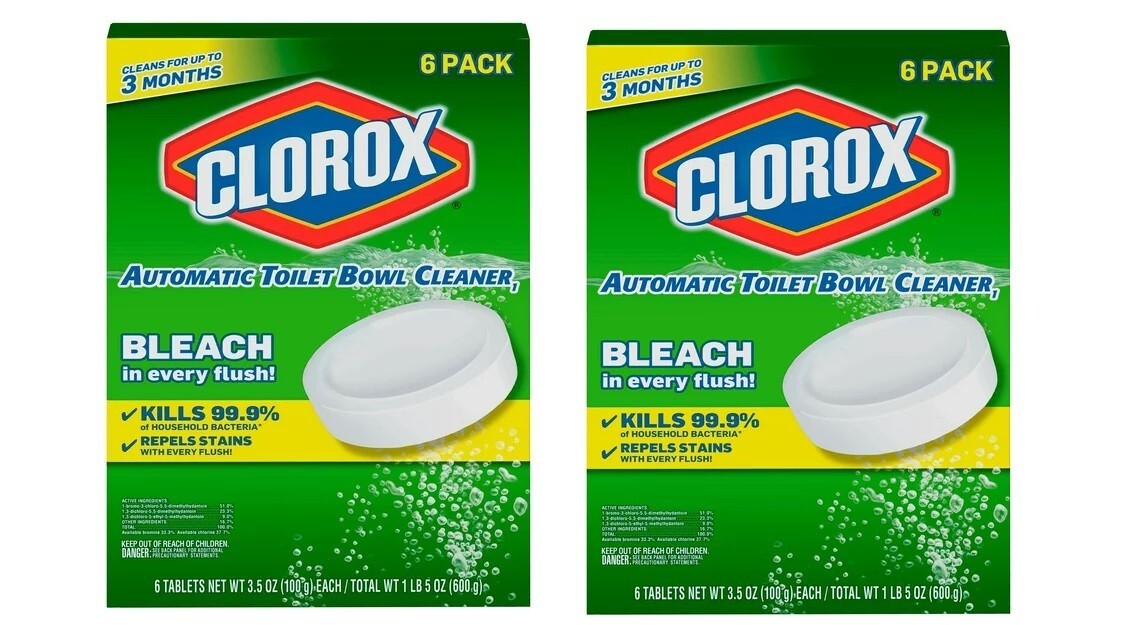 Clorox Ultra Bleach Toilet Bowl Cleaner Tablets Bleach kills 99% bacteria 12 PKS