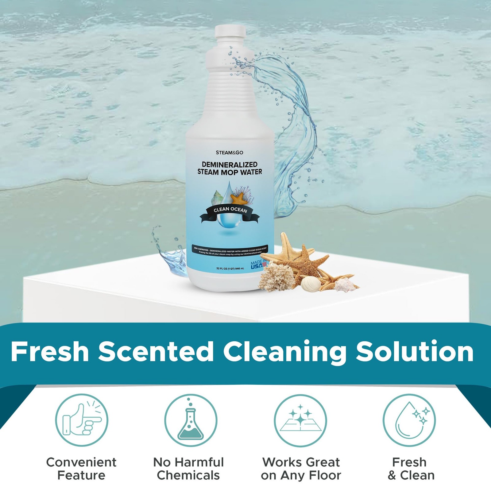 Steam & Go Demineralized Water – Multisurface Cleaner, PVC-Free Ready-to-Use …