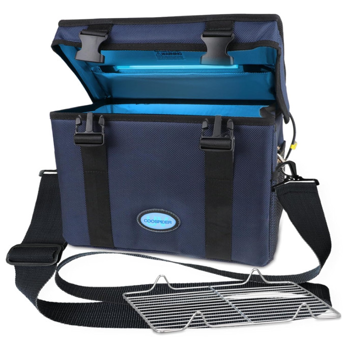 3 Gallon UV Light Sanitizer Ozone Box Portable Foldable UVC Cleaner Bag 12L Blue