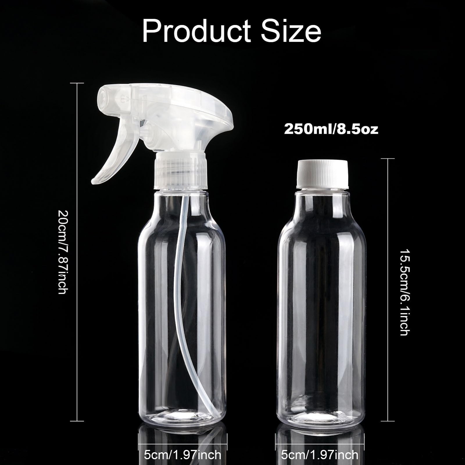 4 Pack 8.8oz Empty Plastic Spray Bottles – Heavy Duty for Cleaning, Cooking & Ha