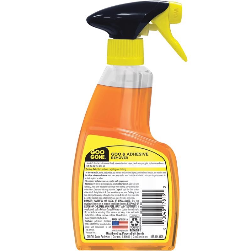 Goo Gone 2096 Drip Free Strength Adhesive Remover Spray Gel 12 oz. (Pack of 6)