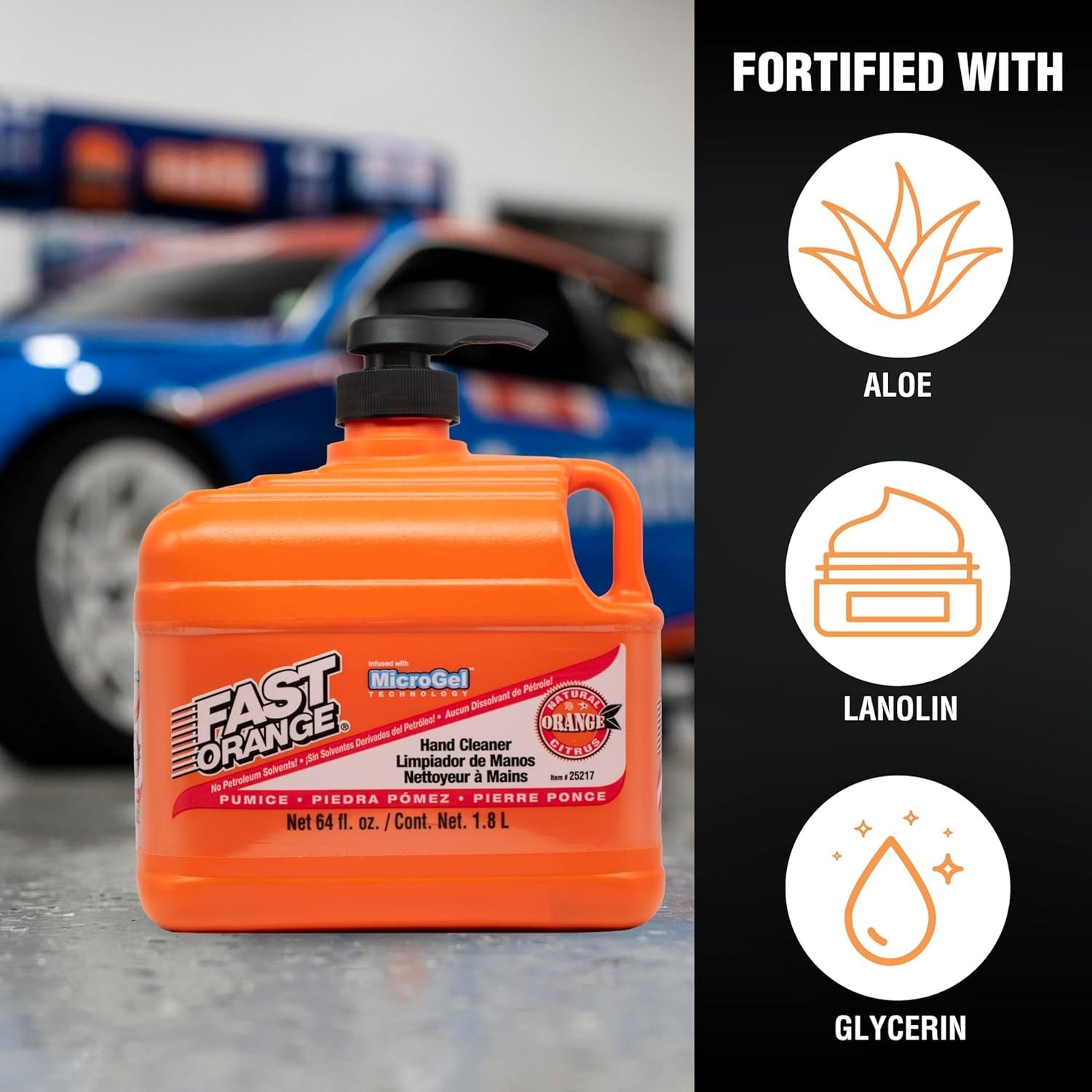 Fast Orange Permatex 25217 Pumice Lotion, Heavy Duty Hand Cleaner, Natural Ci…