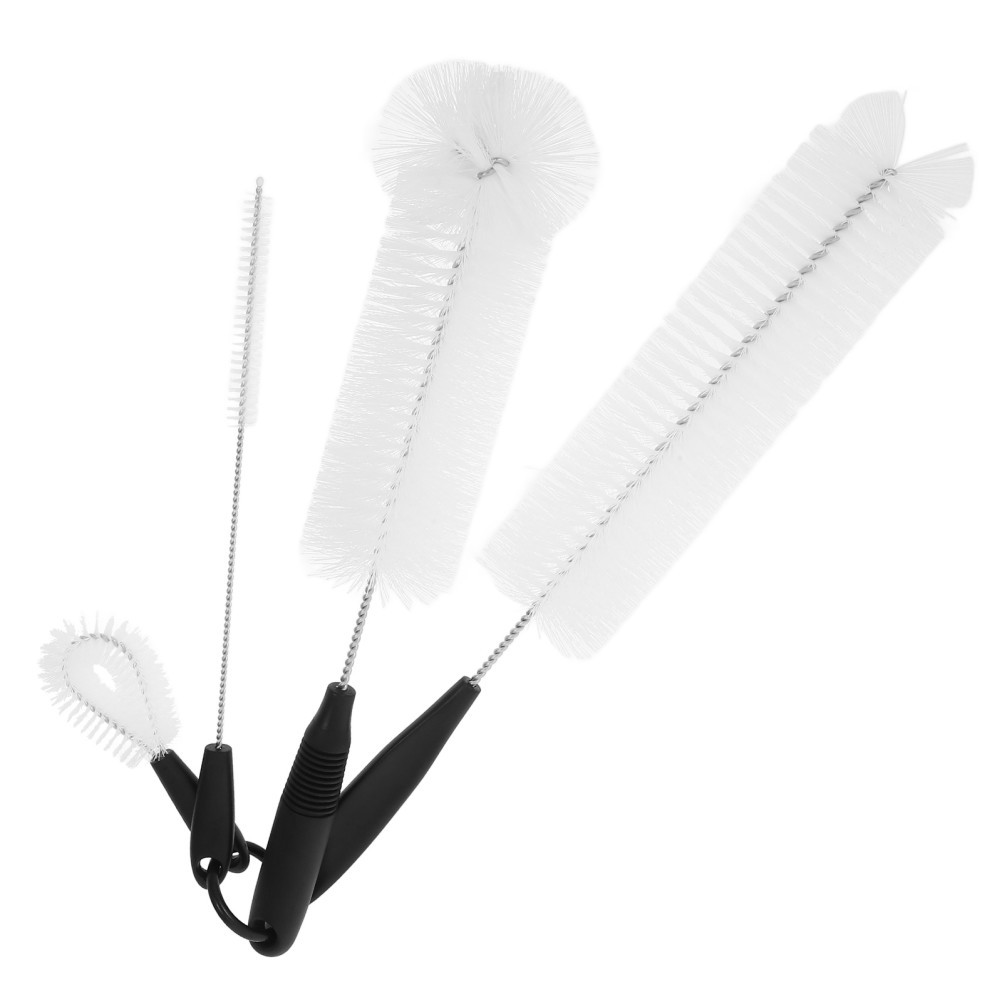 4Pcs Reusable Glass Jar Bottle Brushes Long Handle White Nylon Stainless Steel