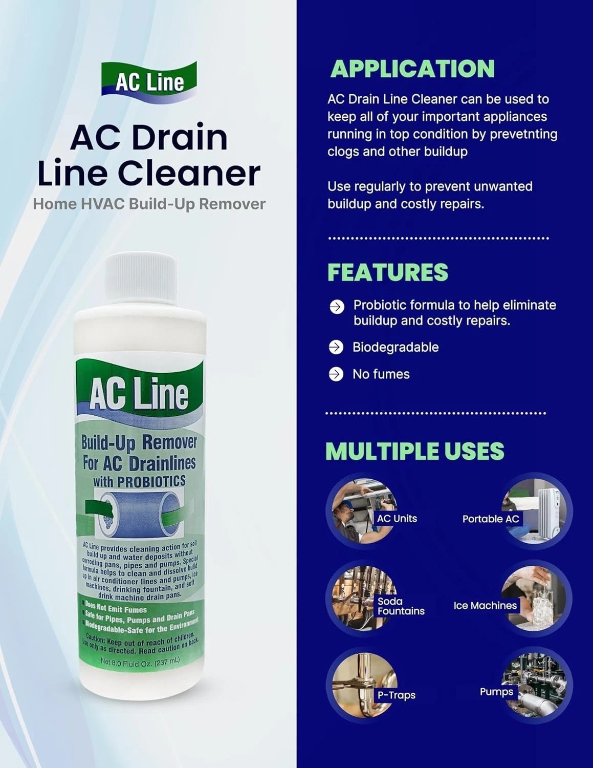 AC Drain Line Cleaner – 4 Pack / 12 Supply – Cleans HVAC drain lines, conden…