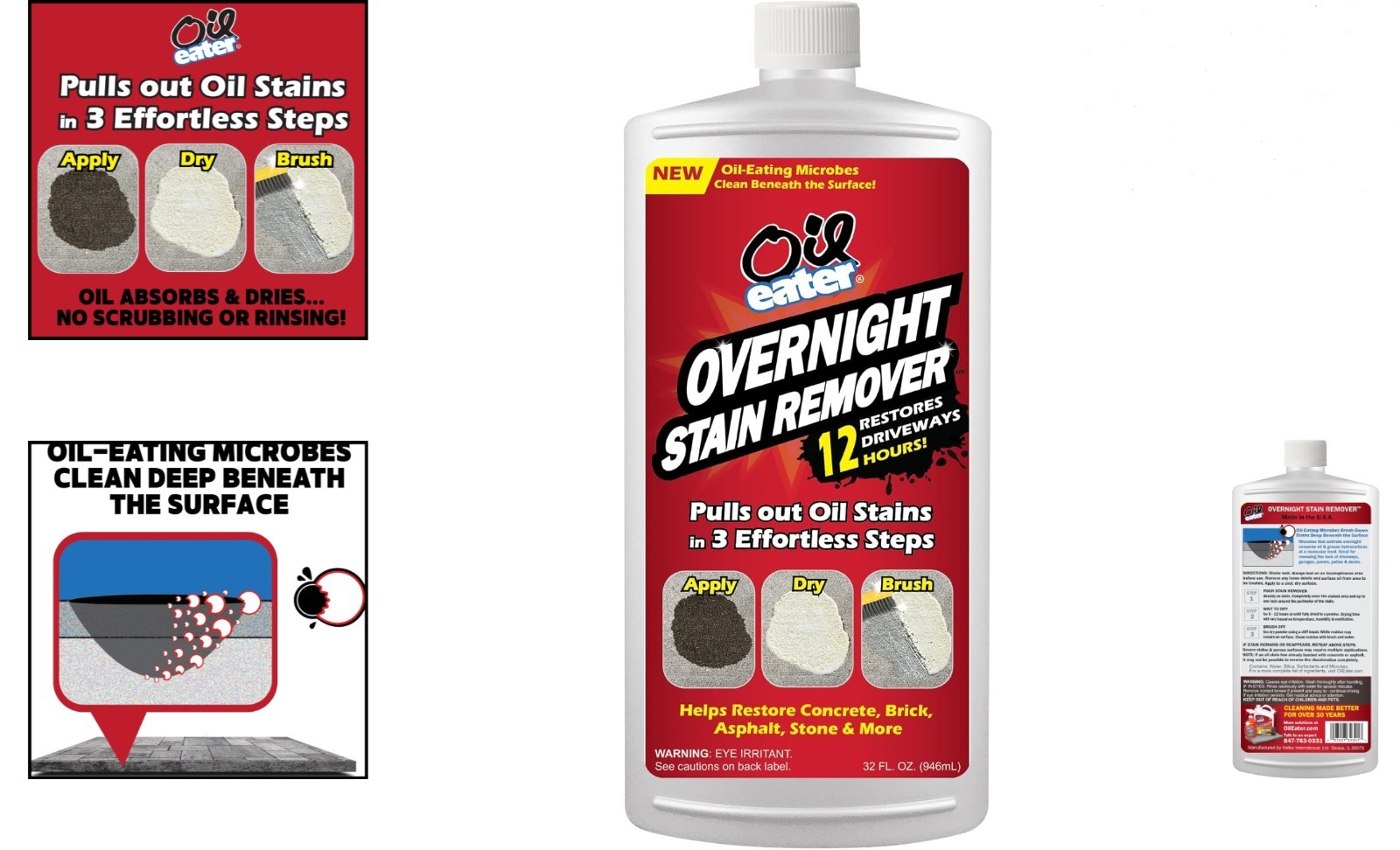 Unscented 32oz Oil Stain Remover – Eco-Friendly Solution for Concrete & Asphalt