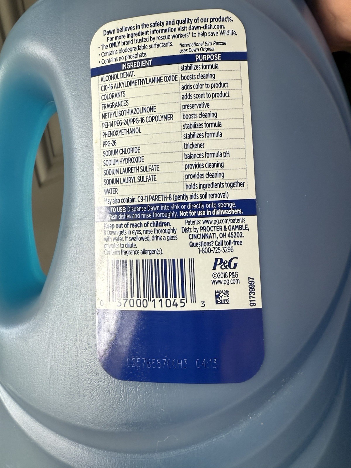 DAWN Ultra Dishwashing Liquid 56 FL OZ Original OLD Scent 2018