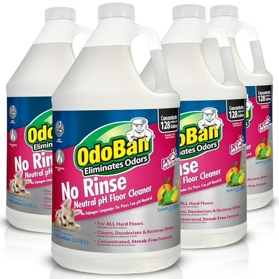 OdoBan Pet Solutions Neutral pH No-Rinse Floor Cleaner Concentrate (4-Pack)