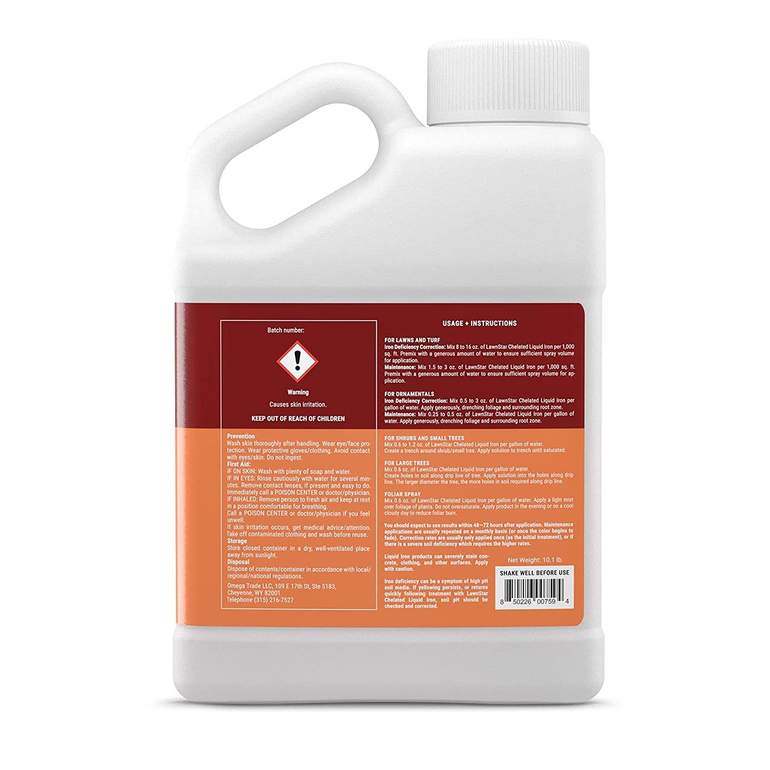 LawnStar Liquid Iron (1 Gallon) for Plants – Multi-Purpose, Suitable for Lawn,