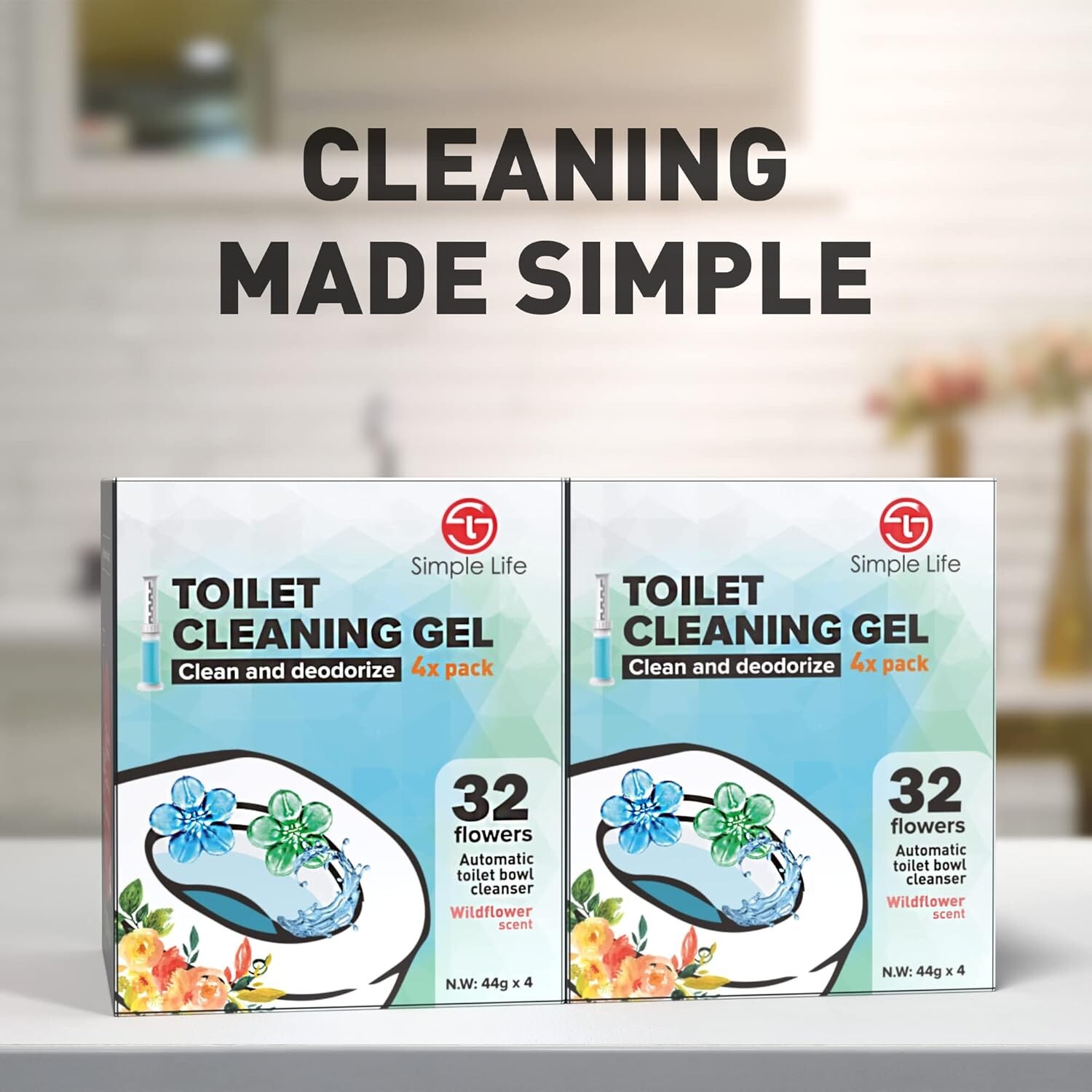 Fresh Flower Toilet Gel Stamps | Non-Toxic Cleaner with Ocean-Scented Freshness