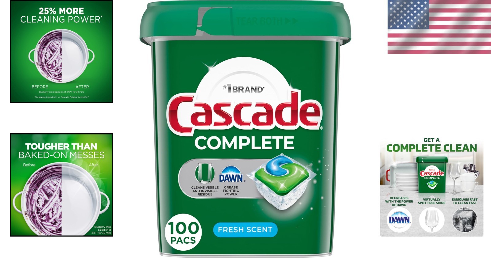Complete Dishwasher Pods 100 Count Fresh