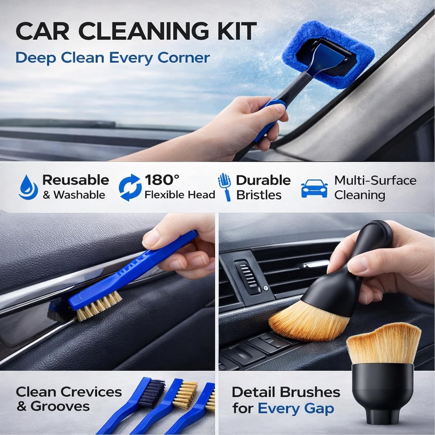26Pcs Car Detailing Kit, Car Detailing Brush Set, Auto Detailing Drill Brush Set