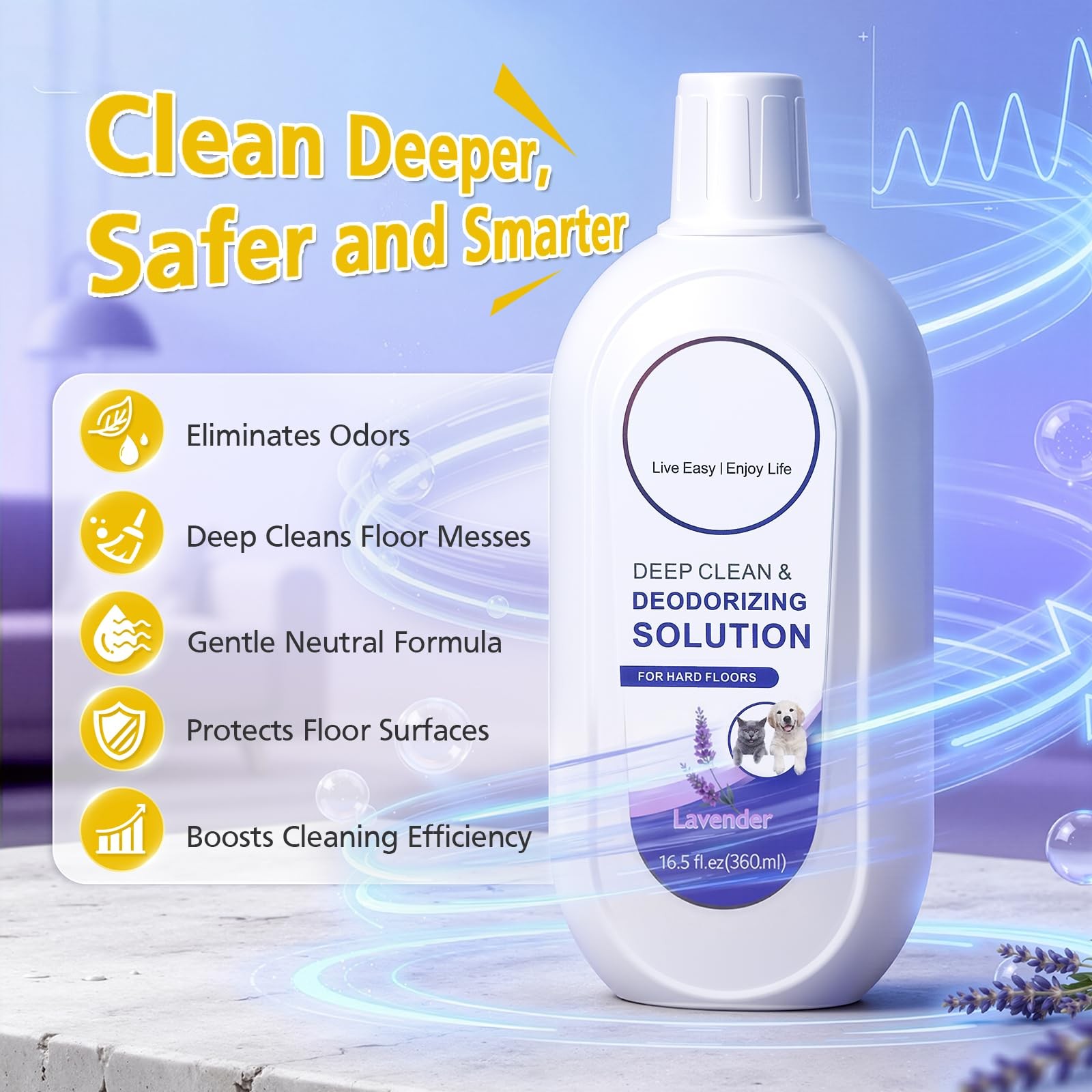 Floor Cleaning Solution 33.8 OZ Lavender Scent for Tineco – Deep Cleans Grime