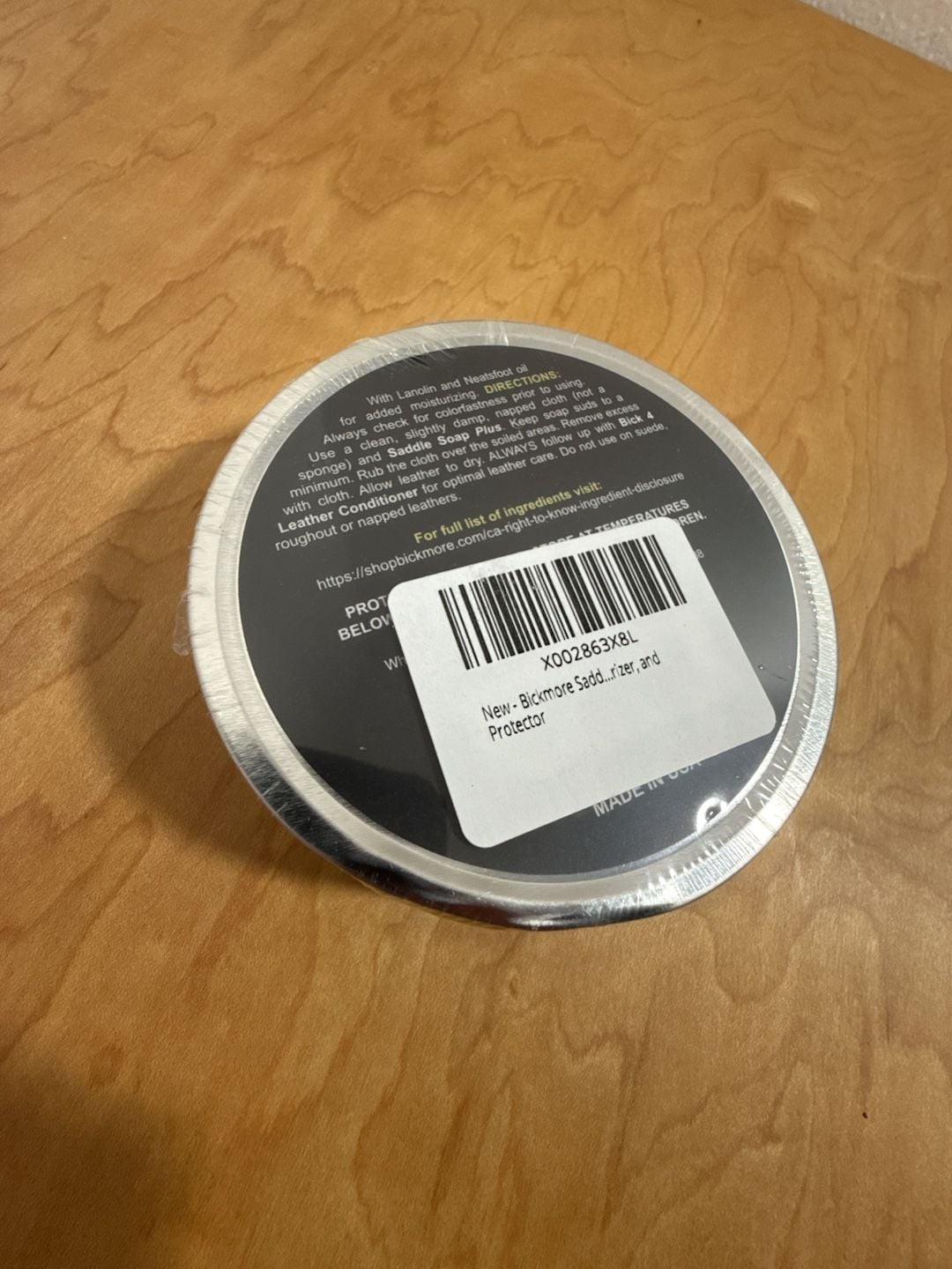 Bickmore Saddle Soap Plus 6.5 oz Leather Cleaner and Conditioner