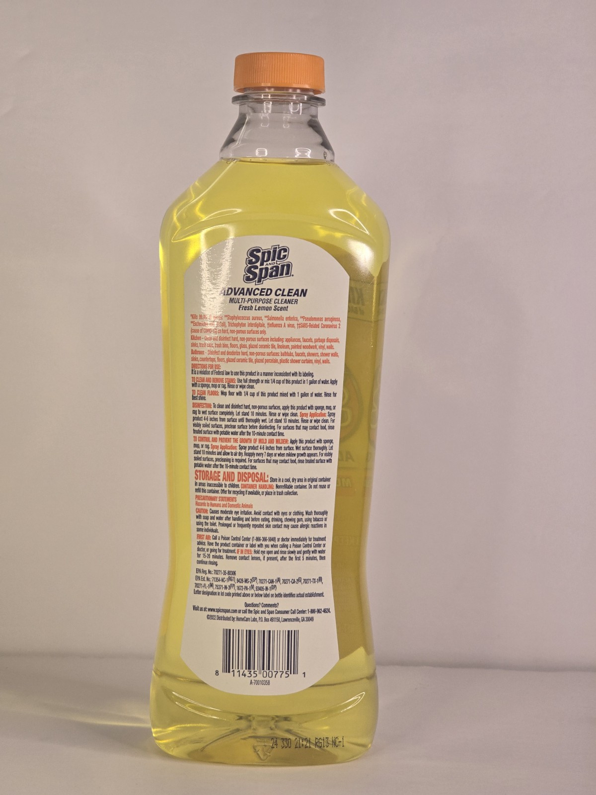 Spic And Span Advance Clean Multi-Purpose Cleaner Fresh Lemon Scent
