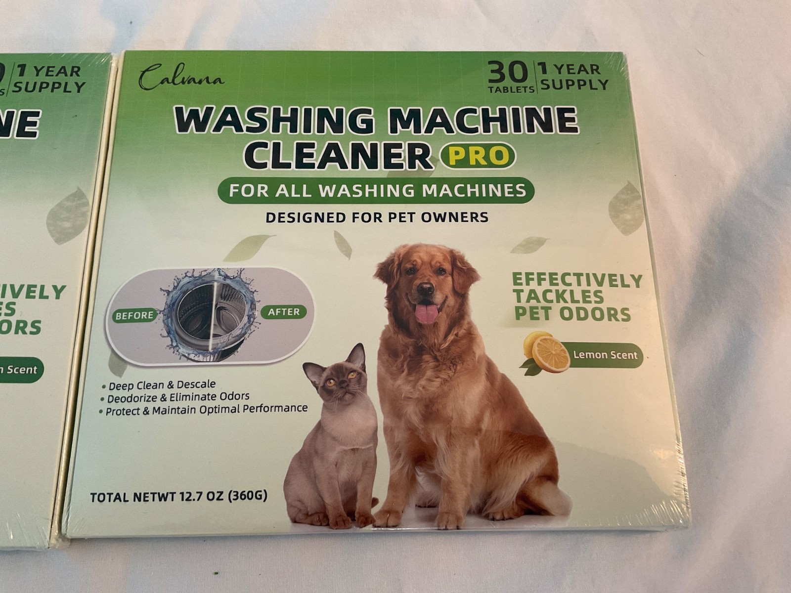 Calvana Clean Washing Machine Washer Cleaner Pro Tablets 60 Pack Pet Owners New