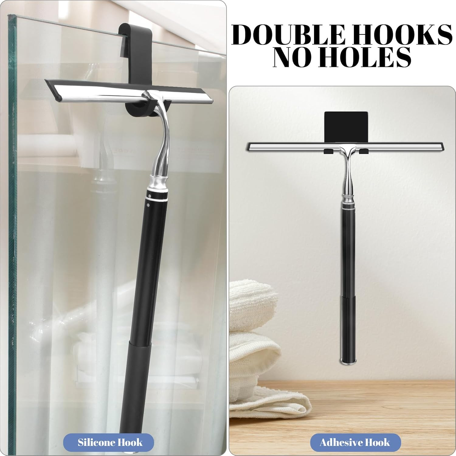 Shower Squeegee with Long Handle,Window Squeegee with Extension Pole Squeegee fo