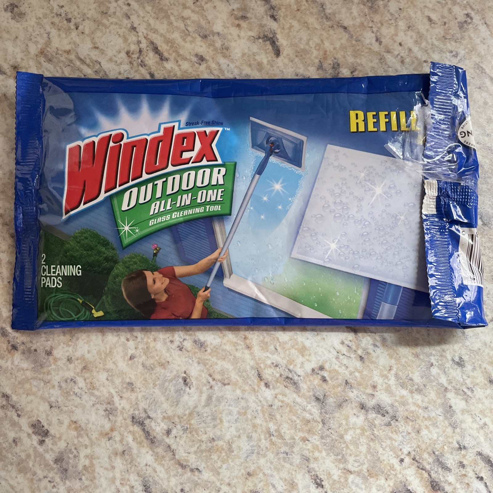 READ- 1 Windex Outdoor Refill Cleaning Pads Windows All-In-One Package Open