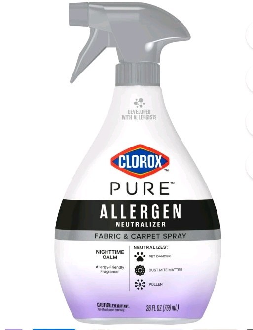 Clorox PURE Allergen Neutralizer Fabric and Carpet Spray, Nighttime Calm, 26 Oz.