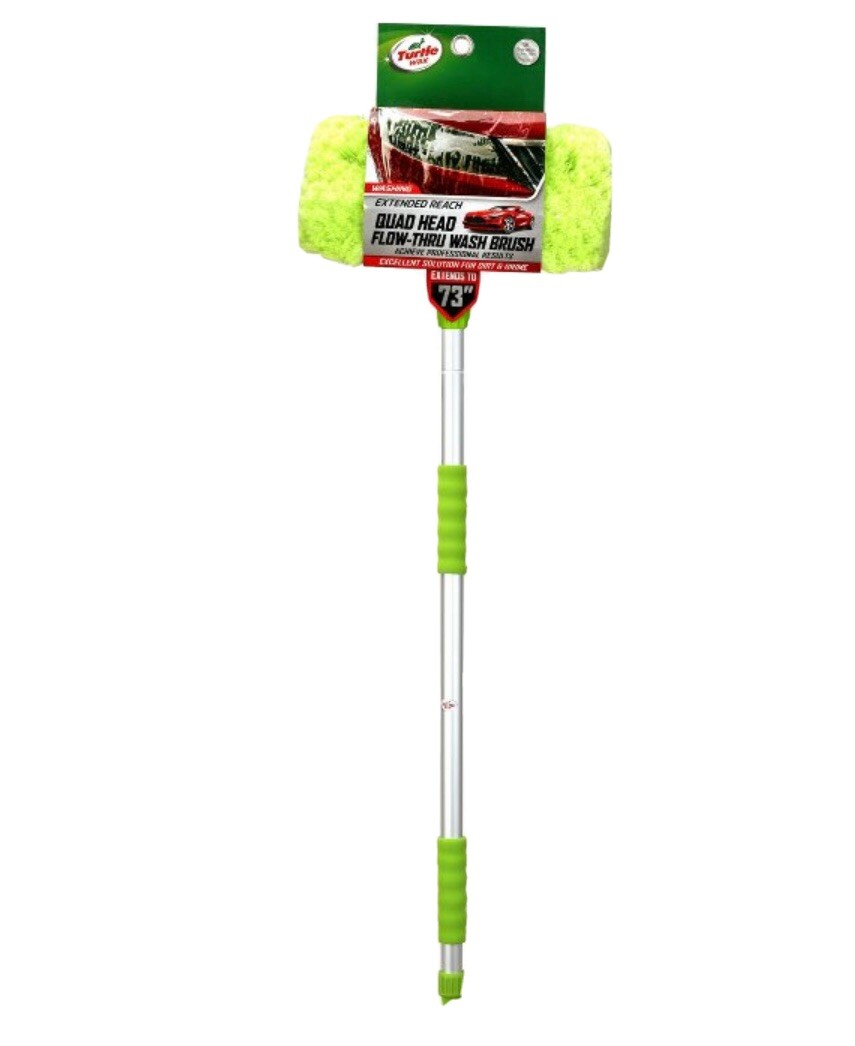 NEW Turtle Wax Quad Head Water Flow Thru Brush Car Care Vehicle Boat Green